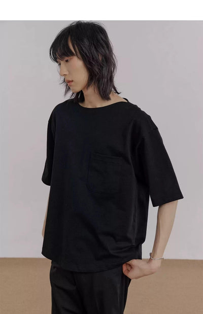 Zhou Front Pocket Boxy T-Shirt-korean-fashion-T-Shirt-Zhou's Closet-OH Garments
