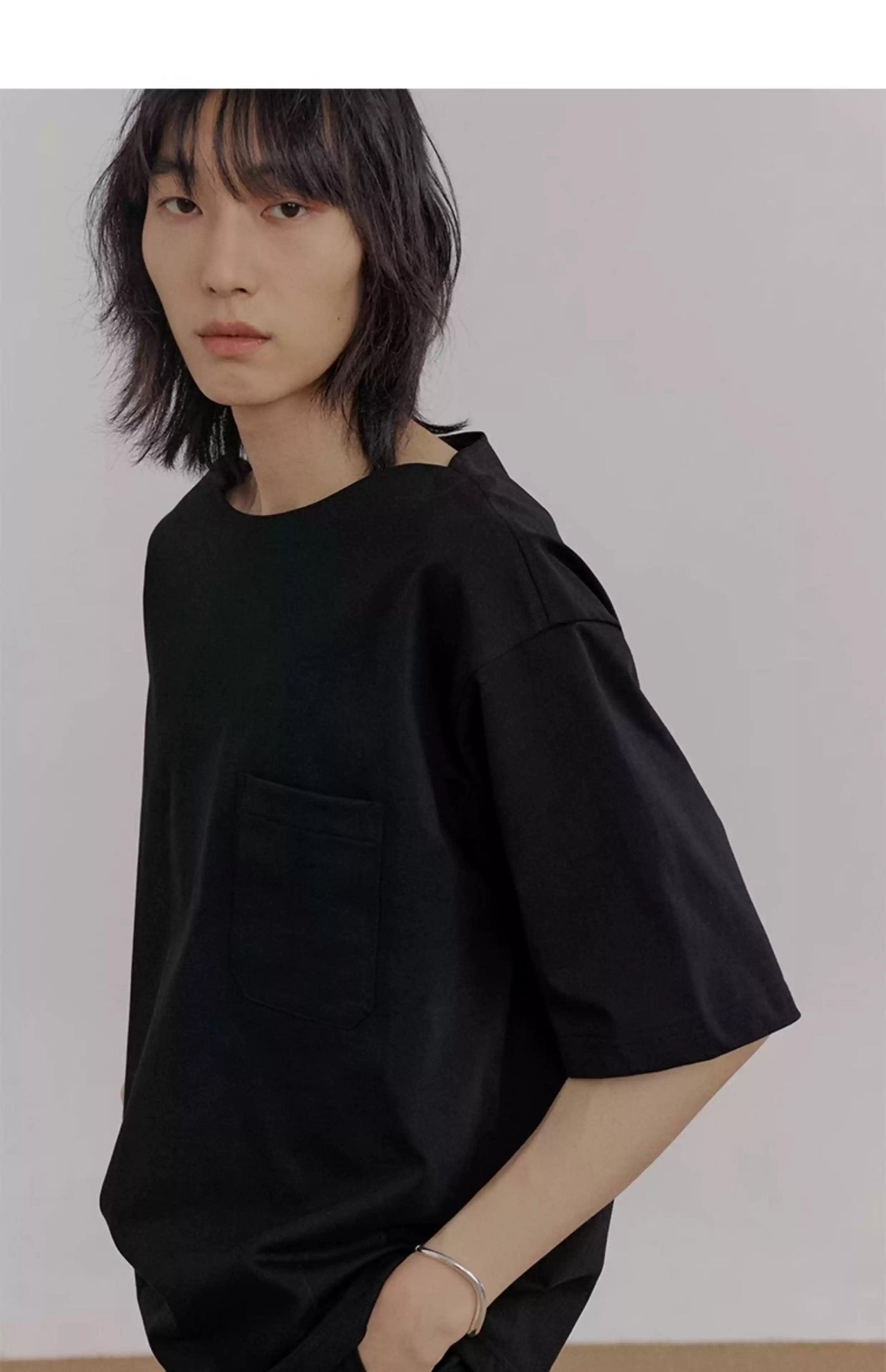 Zhou Front Pocket Boxy T-Shirt-korean-fashion-T-Shirt-Zhou's Closet-OH Garments