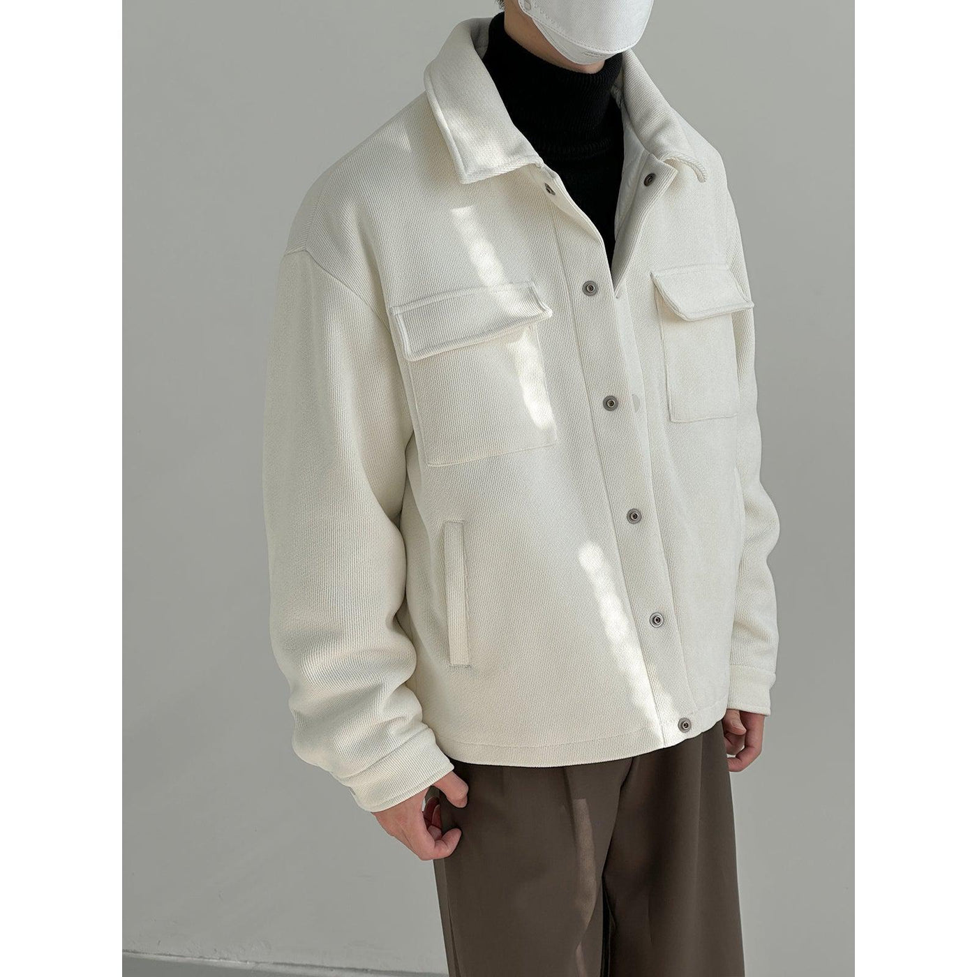 Zhou Front Pocket Flaps Jacket-korean-fashion-Jacket-Zhou's Closet-OH Garments