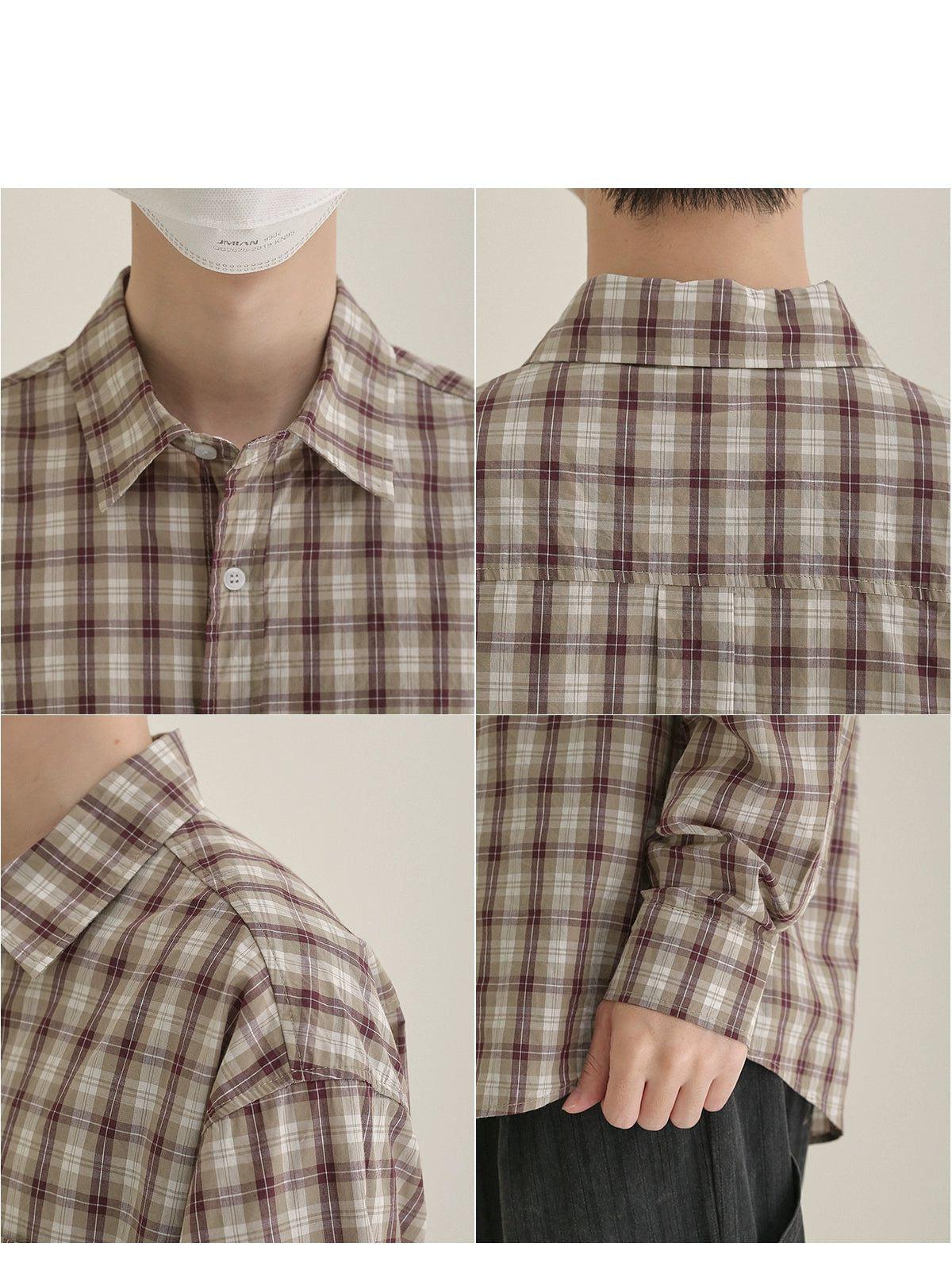Zhou Front Pocket Plaid Shirt-korean-fashion-Shirt-Zhou's Closet-OH Garments