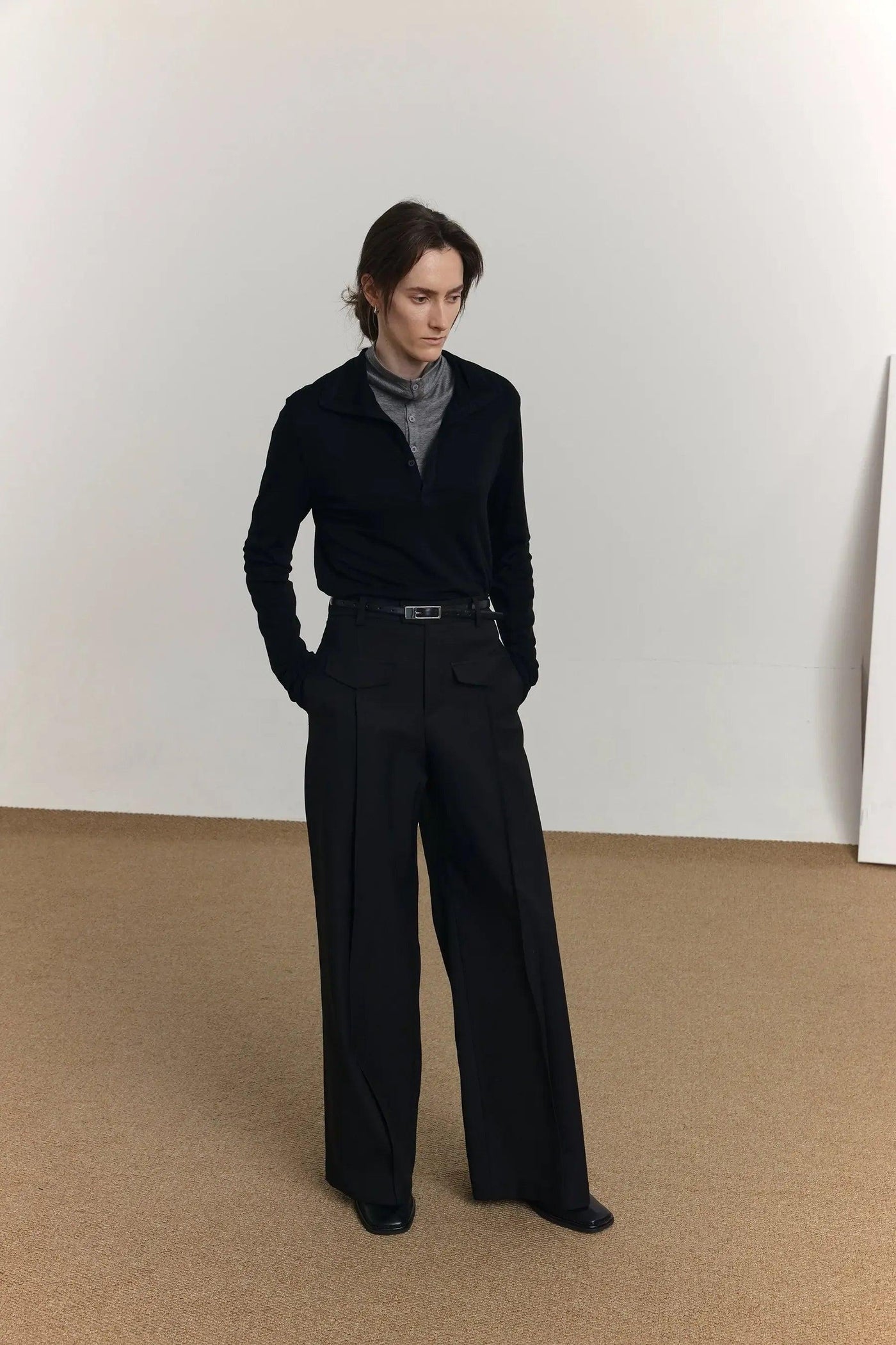 Zhou Front Pocket Pleated Trousers-korean-fashion-Trousers-Zhou's Closet-OH Garments