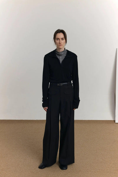 Zhou Front Pocket Pleated Trousers-korean-fashion-Trousers-Zhou's Closet-OH Garments