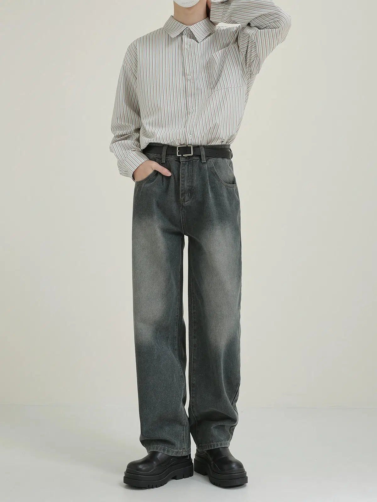 Zhou Front Pocket Striped Shirt-korean-fashion-Shirt-Zhou's Closet-OH Garments