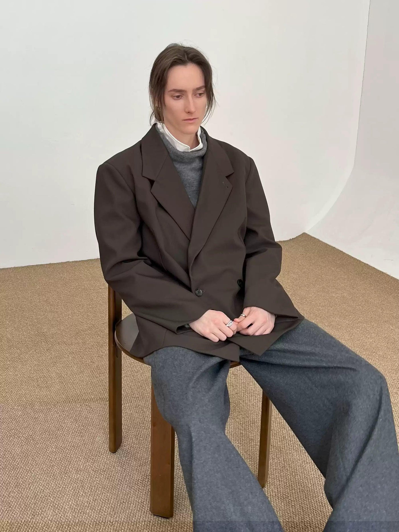 Zhou Front Pockets Double-Breasted Blazer-korean-fashion-Blazer-Zhou's Closet-OH Garments