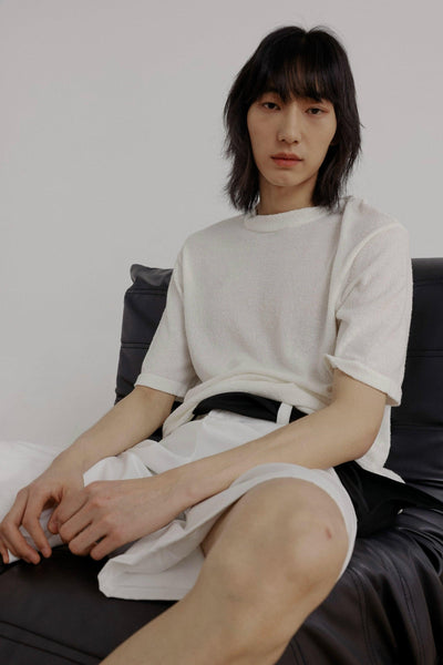 Zhou Fuzzy Knit Comfy T-Shirt-korean-fashion-T-Shirt-Zhou's Closet-OH Garments