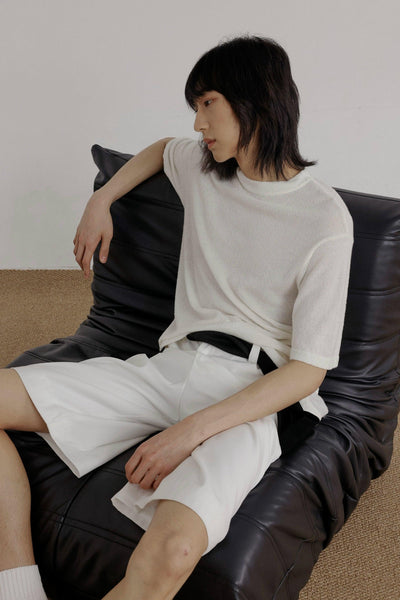 Zhou Fuzzy Knit Comfy T-Shirt-korean-fashion-T-Shirt-Zhou's Closet-OH Garments