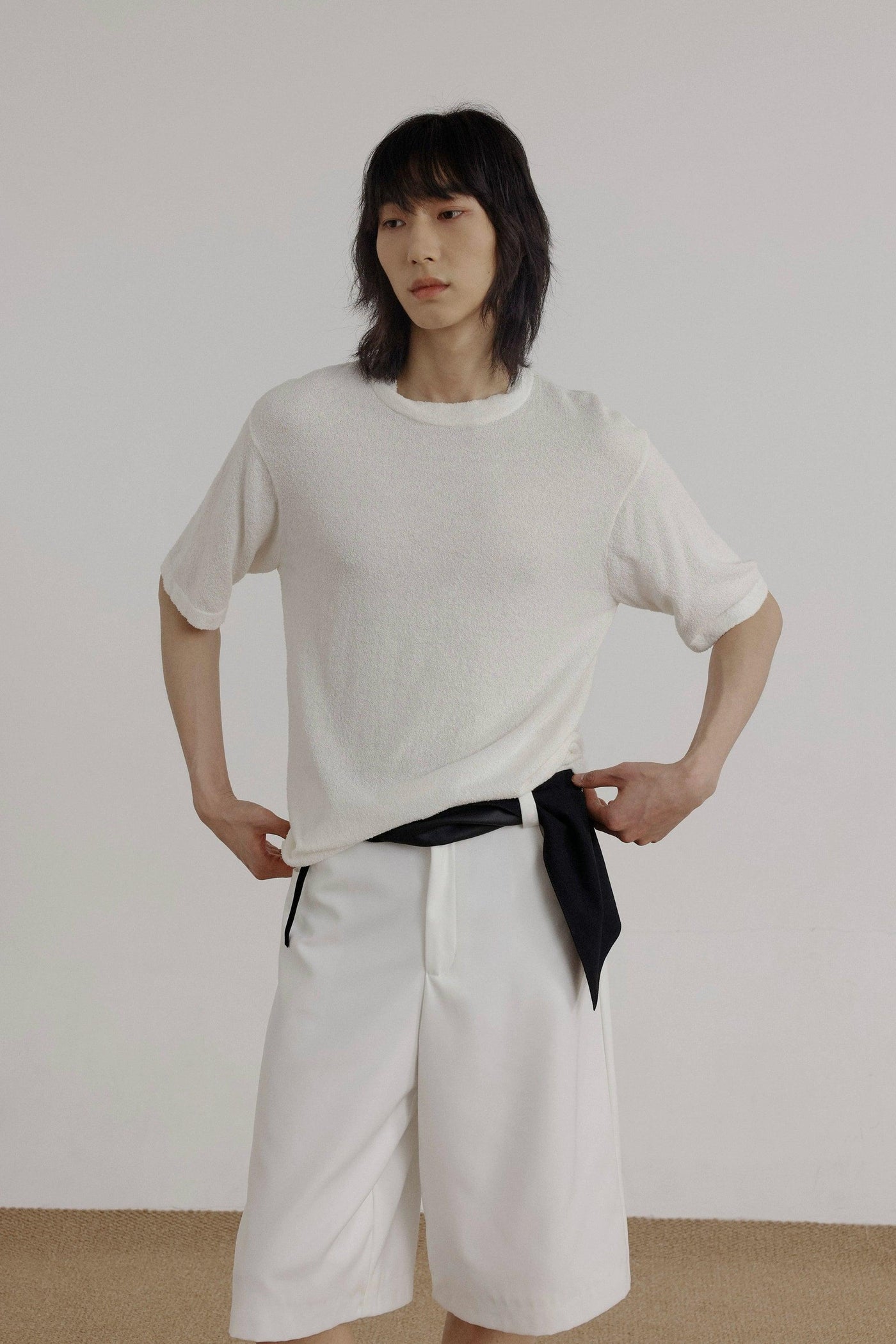 Zhou Fuzzy Knit Comfy T-Shirt-korean-fashion-T-Shirt-Zhou's Closet-OH Garments