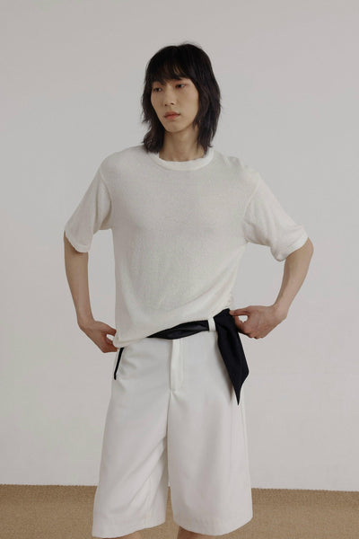 Zhou Fuzzy Knit Comfy T-Shirt-korean-fashion-T-Shirt-Zhou's Closet-OH Garments