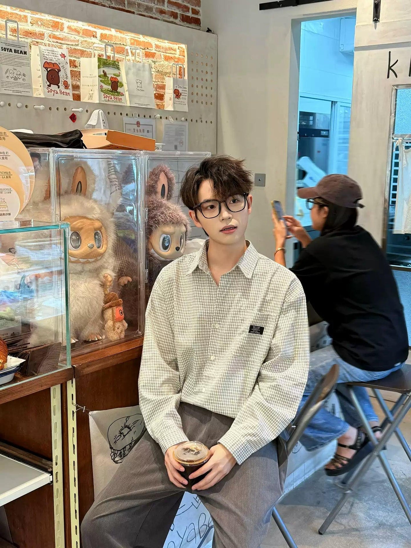 Zhou Gingham L/S Shirt-korean-fashion-Shirt-Zhou's Closet-OH Garments