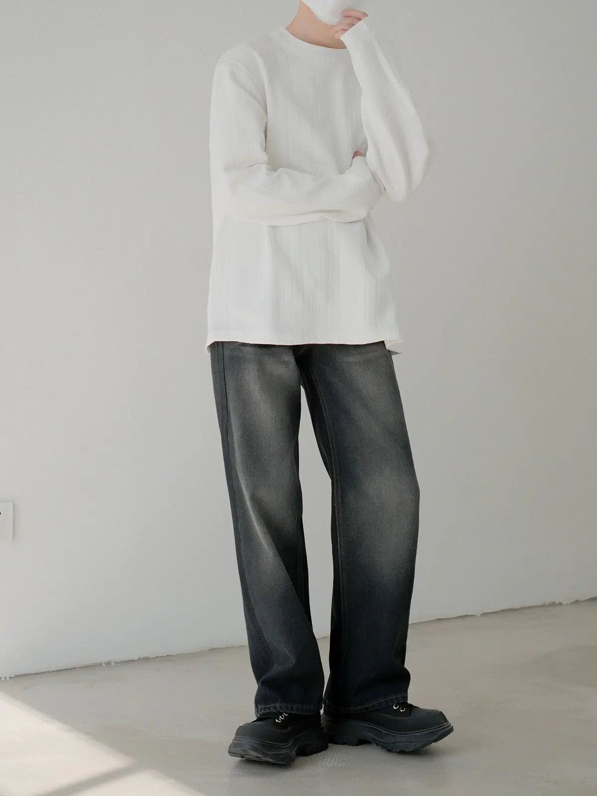 Zhou Gradient Rippled Fade Jeans-korean-fashion-Jeans-Zhou's Closet-OH Garments