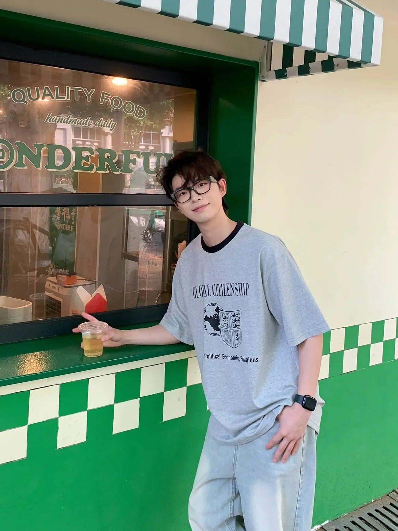 Zhou Graphic Print S/S T-Shirt-korean-fashion-T-Shirt-Zhou's Closet-OH Garments