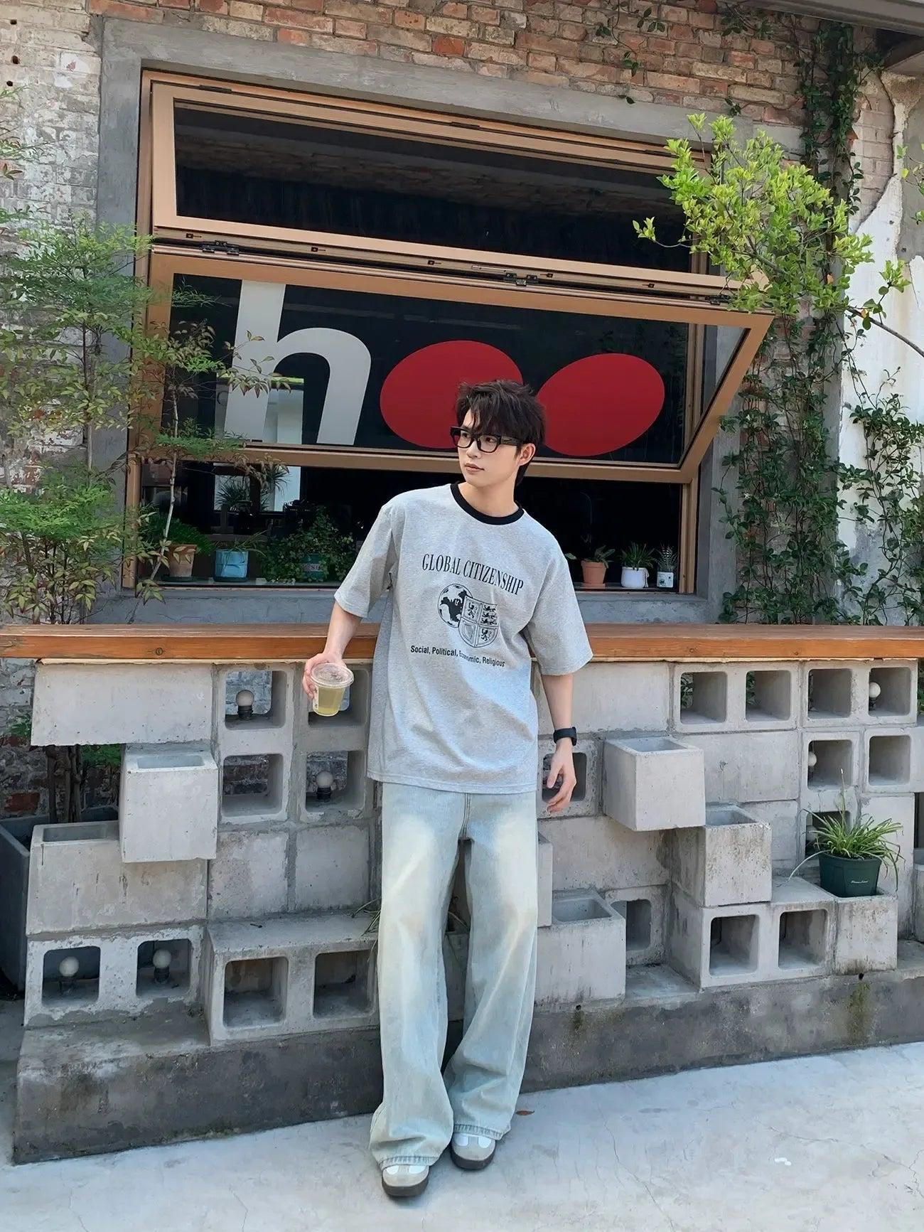 Zhou Graphic Print S/S T-Shirt-korean-fashion-T-Shirt-Zhou's Closet-OH Garments