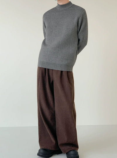 Zhou Grid Style Ribbed Sweater-korean-fashion-Sweater-Zhou's Closet-OH Garments