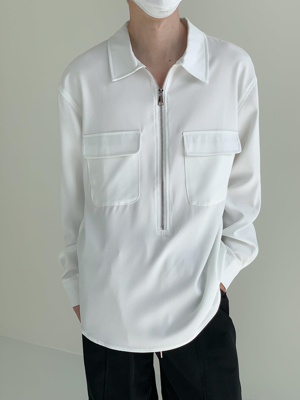 Zhou Half-Zipped Front Pocket Shirt