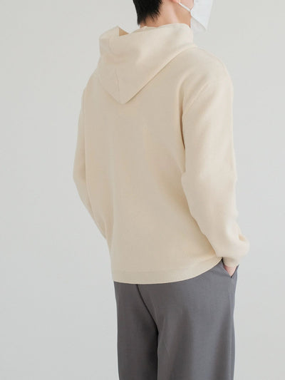 Zhou Half-Zipped Knit Hoodie-korean-fashion-Hoodie-Zhou's Closet-OH Garments