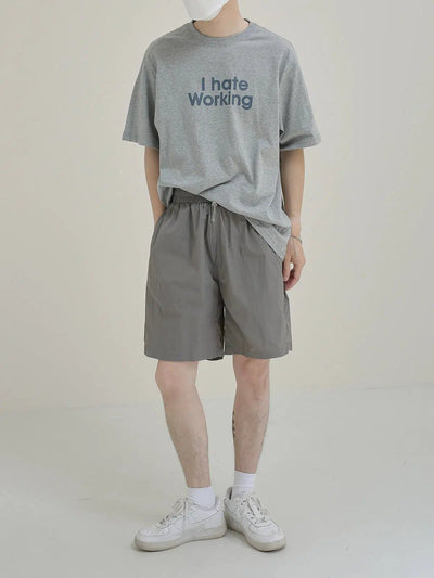 Zhou Hate Working Text T-Shirt-korean-fashion-T-Shirt-Zhou's Closet-OH Garments