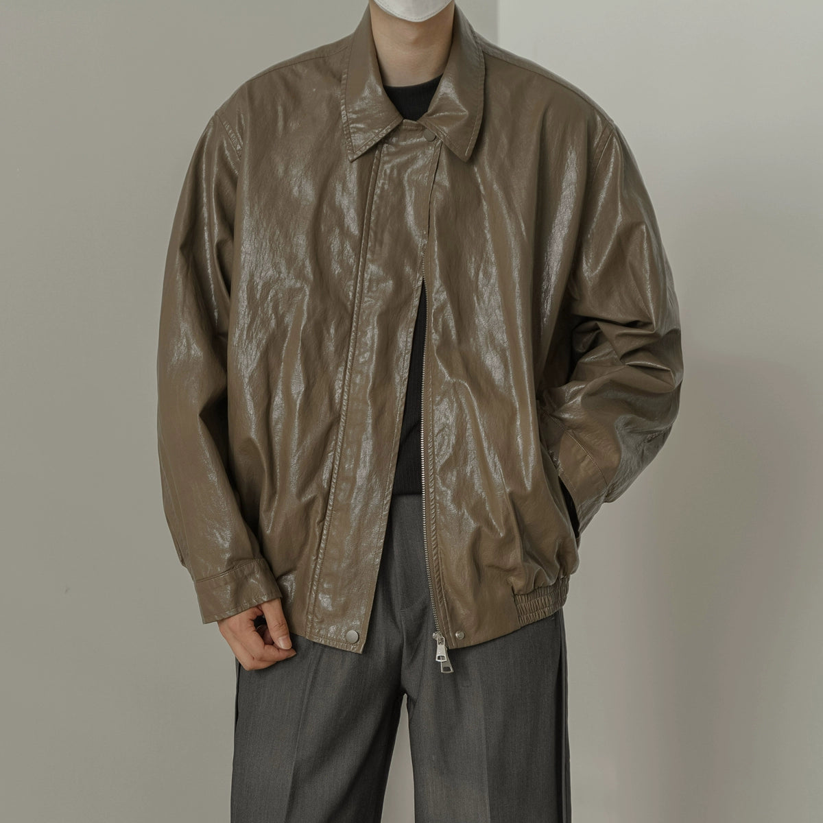 Zhou Heavy Cracked Texture Jacket-korean-fashion-Jacket-Zhou's Closet-OH Garments