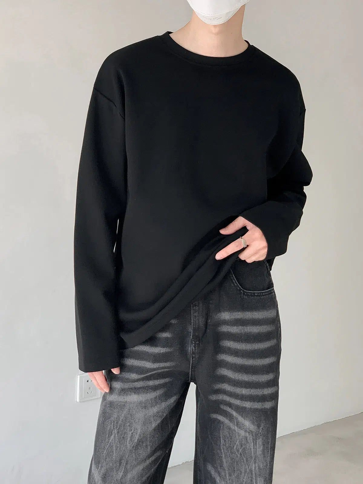 Zhou Heavy Elastic Basic Long Sleeve T-Shirt-korean-fashion-T-Shirt-Zhou's Closet-OH Garments