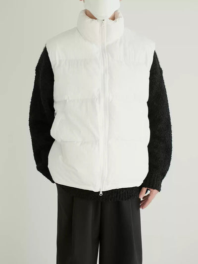 Zhou High Collar Padded Vest-korean-fashion-Vest-Zhou's Closet-OH Garments