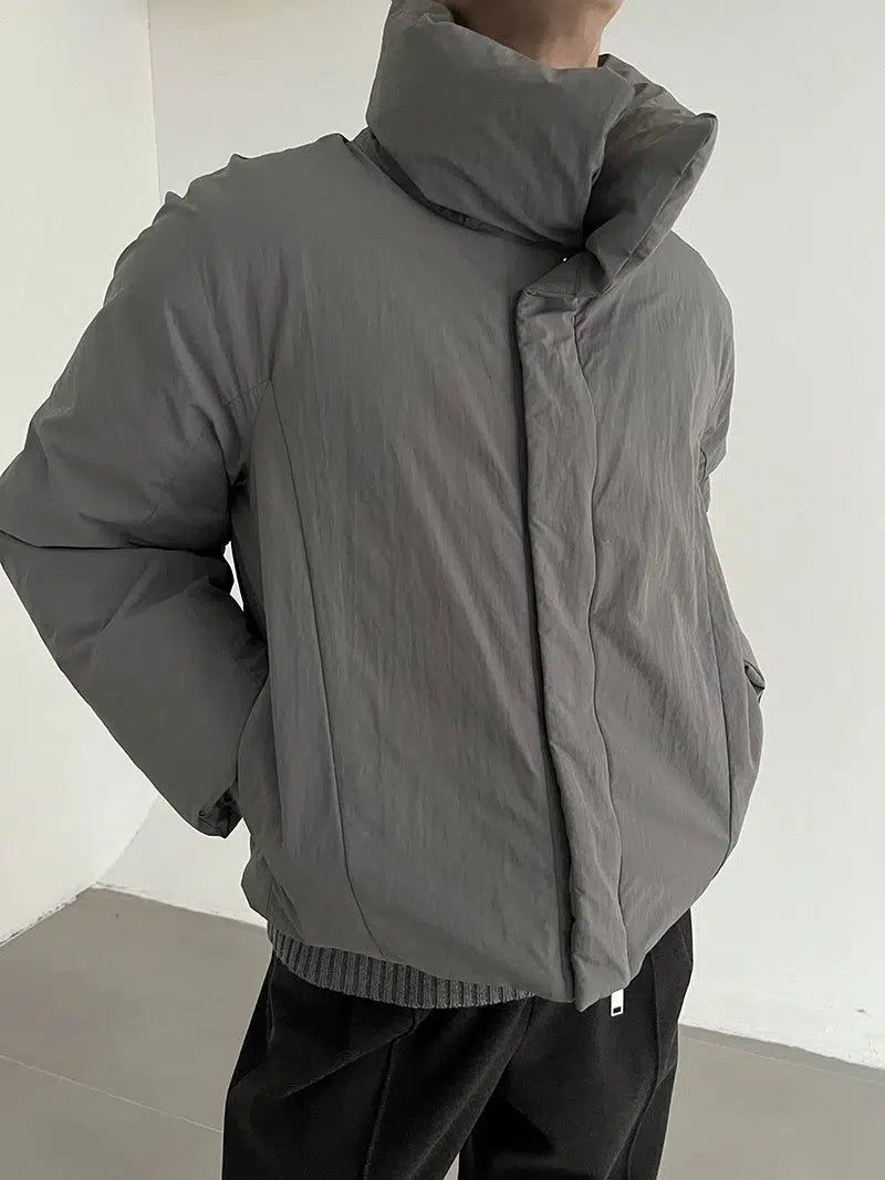 Zhou High Collar Zippered Puffer Jacket-korean-fashion-Jacket-Zhou's Closet-OH Garments