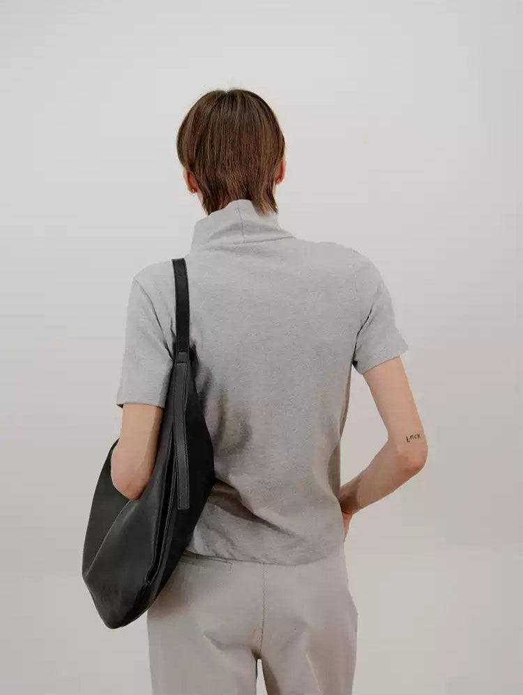Zhou High Neck Slim Fit T-Shirt-korean-fashion-T-Shirt-Zhou's Closet-OH Garments