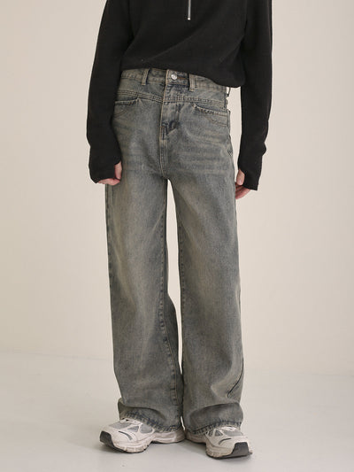 Zhou High Waisted Washed Jeans-korean-fashion-Jeans-Zhou's Closet-OH Garments