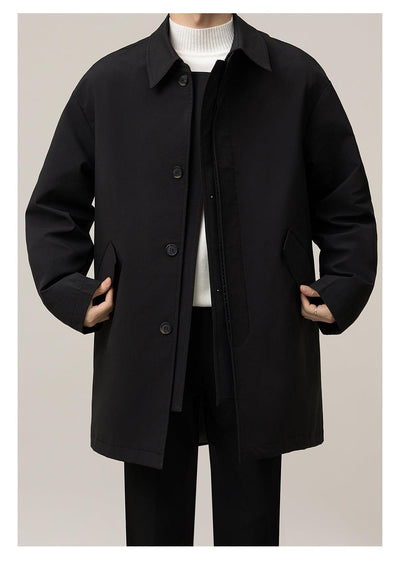 Zhou Huge Buttons Versatile Overcoat-korean-fashion-Long Coat-Zhou's Closet-OH Garments