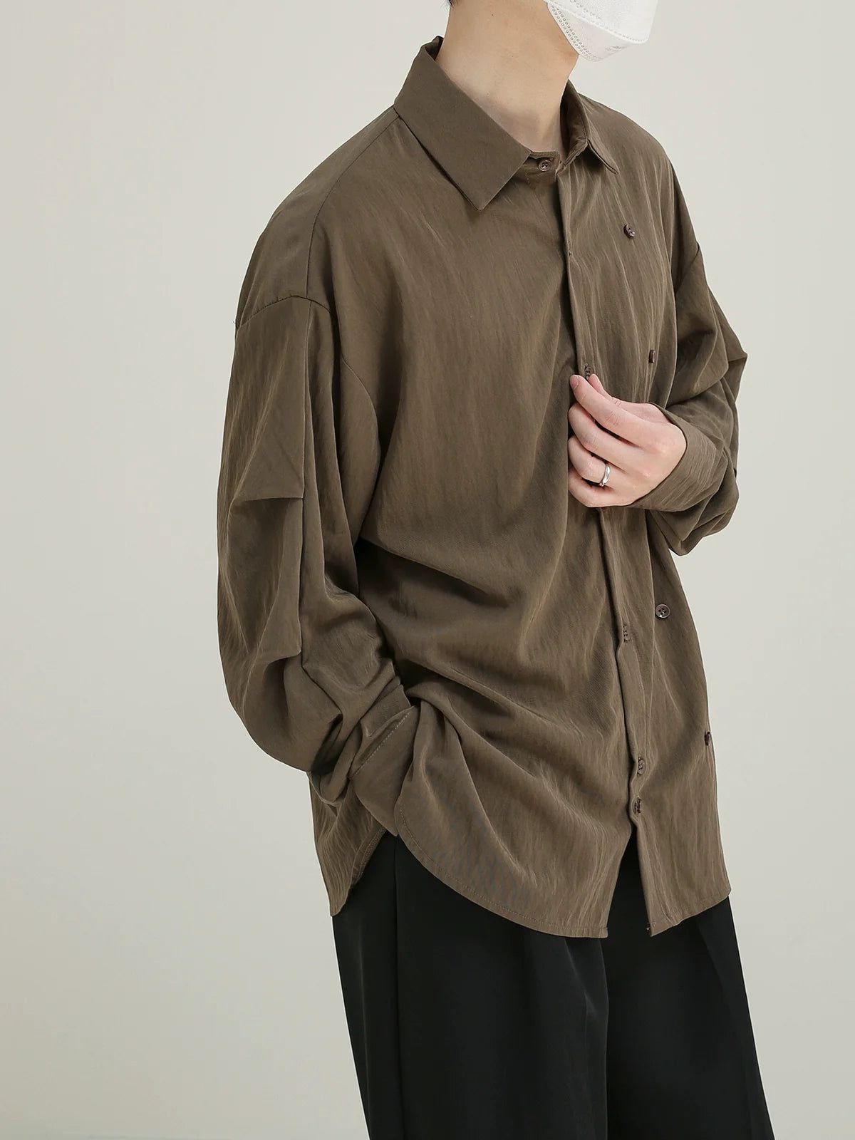 Zhou Irregular Side Buttons Shirt-korean-fashion-Shirt-Zhou's Closet-OH Garments