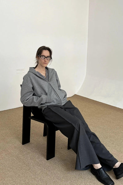 Zhou Kangaroo Pocket Zip-Up Hoodie-korean-fashion-Hoodie-Zhou's Closet-OH Garments