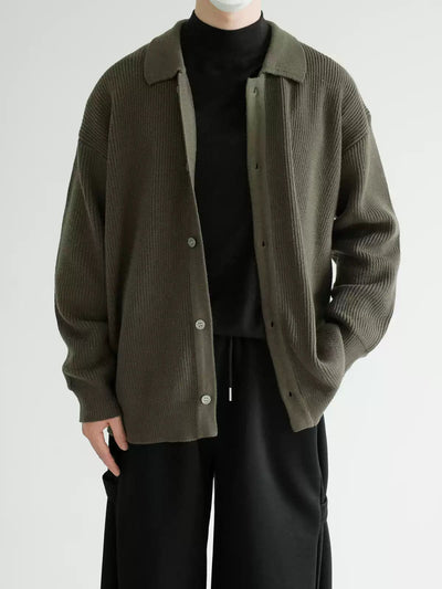 Zhou Knit Lapel Button Knit Jacket-korean-fashion-Jacket-Zhou's Closet-OH Garments