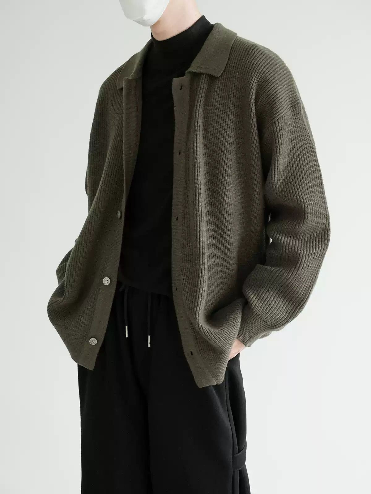 Zhou Knit Lapel Button Knit Jacket-korean-fashion-Jacket-Zhou's Closet-OH Garments