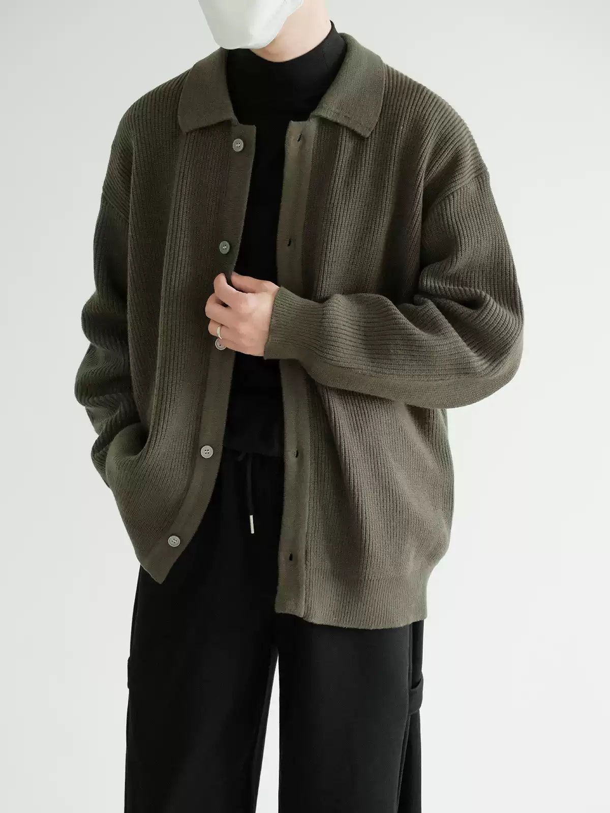 Zhou Knit Lapel Button Knit Jacket-korean-fashion-Jacket-Zhou's Closet-OH Garments