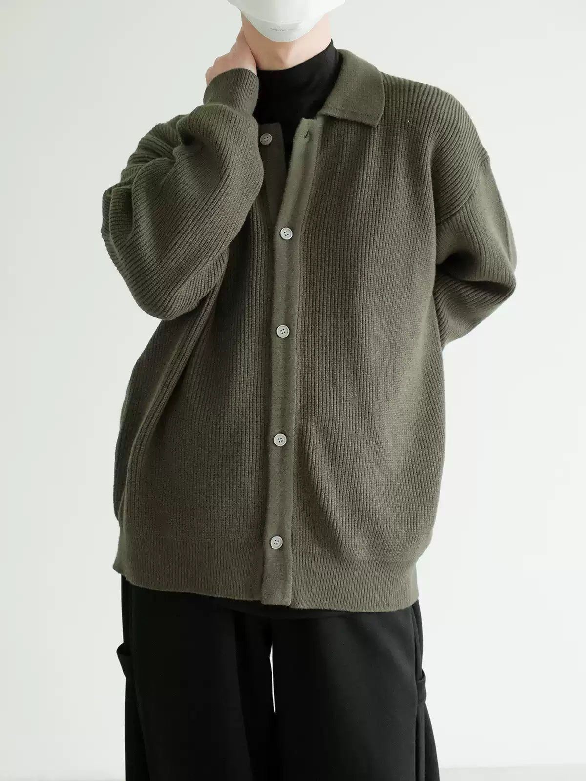 Zhou Knit Lapel Button Knit Jacket-korean-fashion-Jacket-Zhou's Closet-OH Garments