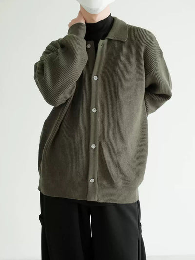 Zhou Knit Lapel Button Knit Jacket-korean-fashion-Jacket-Zhou's Closet-OH Garments