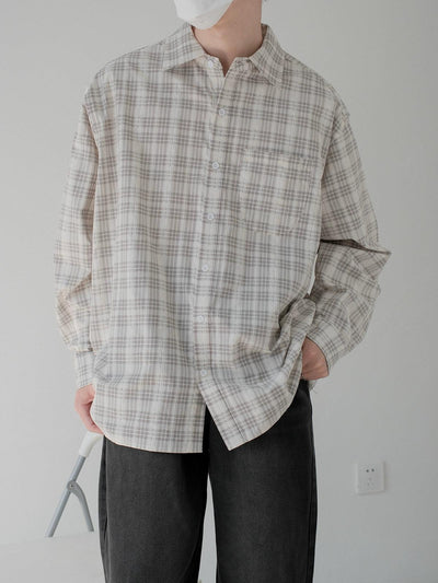 Zhou Lace and Plaid Pattern Shirt-korean-fashion-Shirt-Zhou's Closet-OH Garments