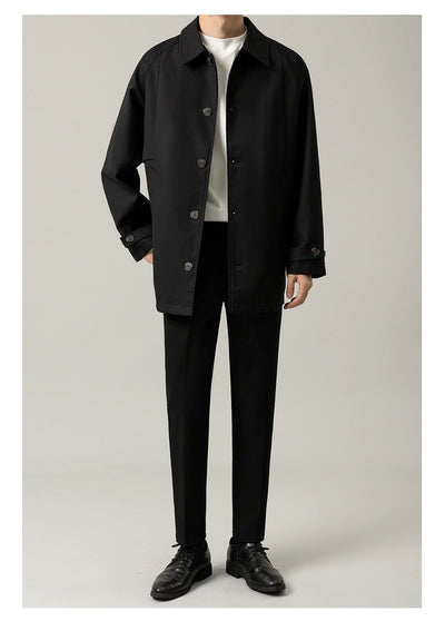 Zhou Lapel Button Long Jacket-korean-fashion-Jacket-Zhou's Closet-OH Garments