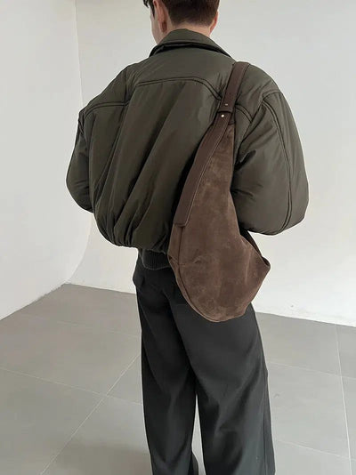 Zhou Lapel Cropped Puffer Jacket-korean-fashion-Jacket-Zhou's Closet-OH Garments