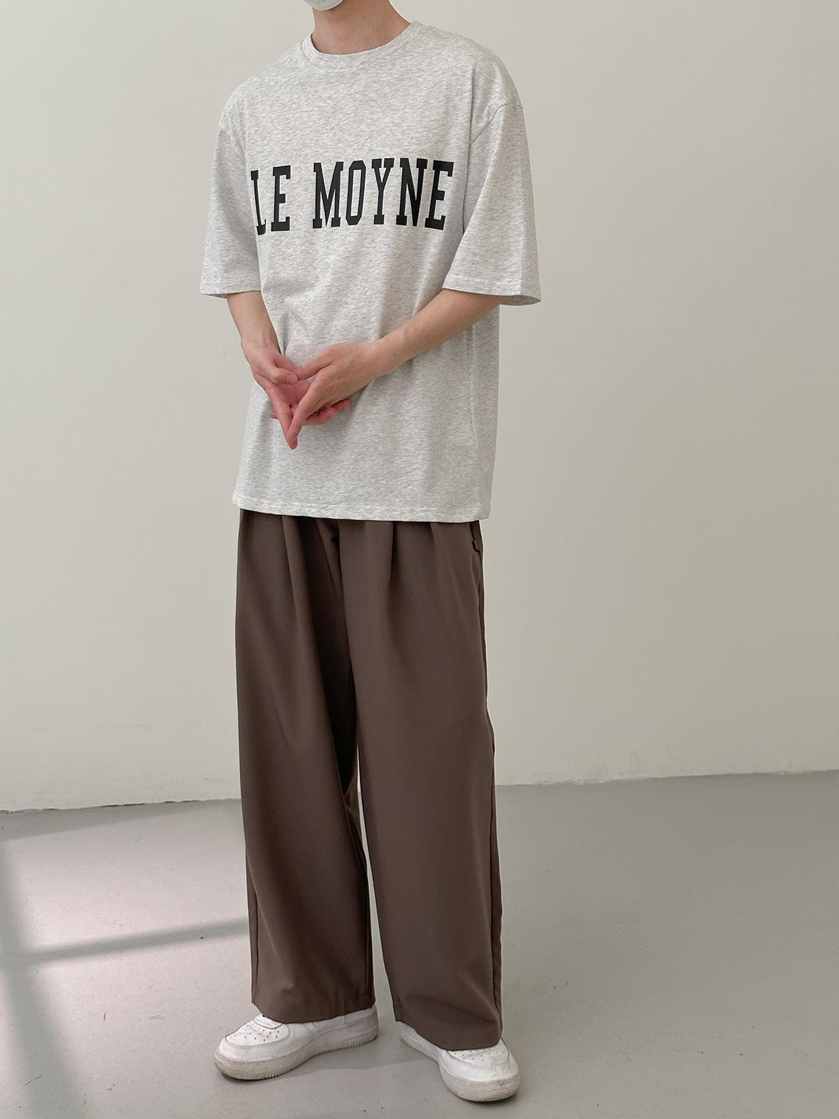 Zhou Le Moyne Text Regular Fit T-Shirt-korean-fashion-T-Shirt-Zhou's Closet-OH Garments