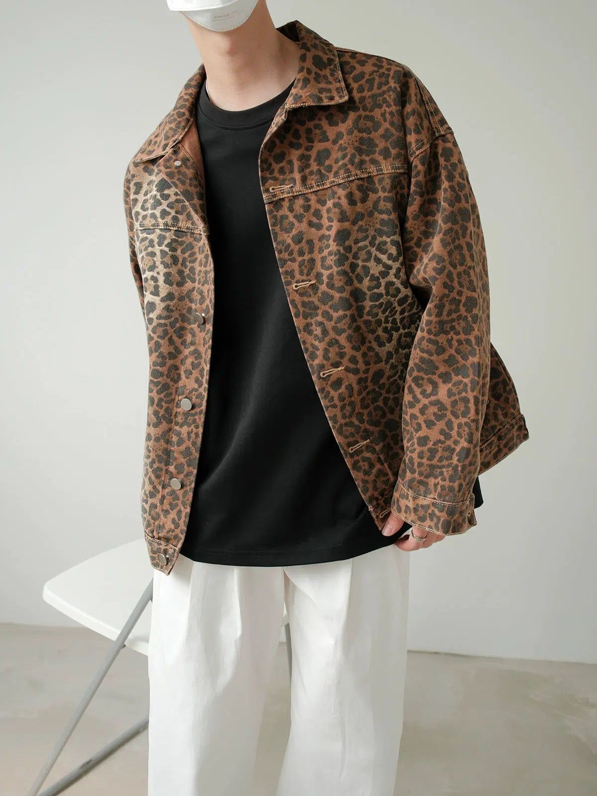 Zhou Leopard Print Denim Jacket-korean-fashion-Jacket-Zhou's Closet-OH Garments