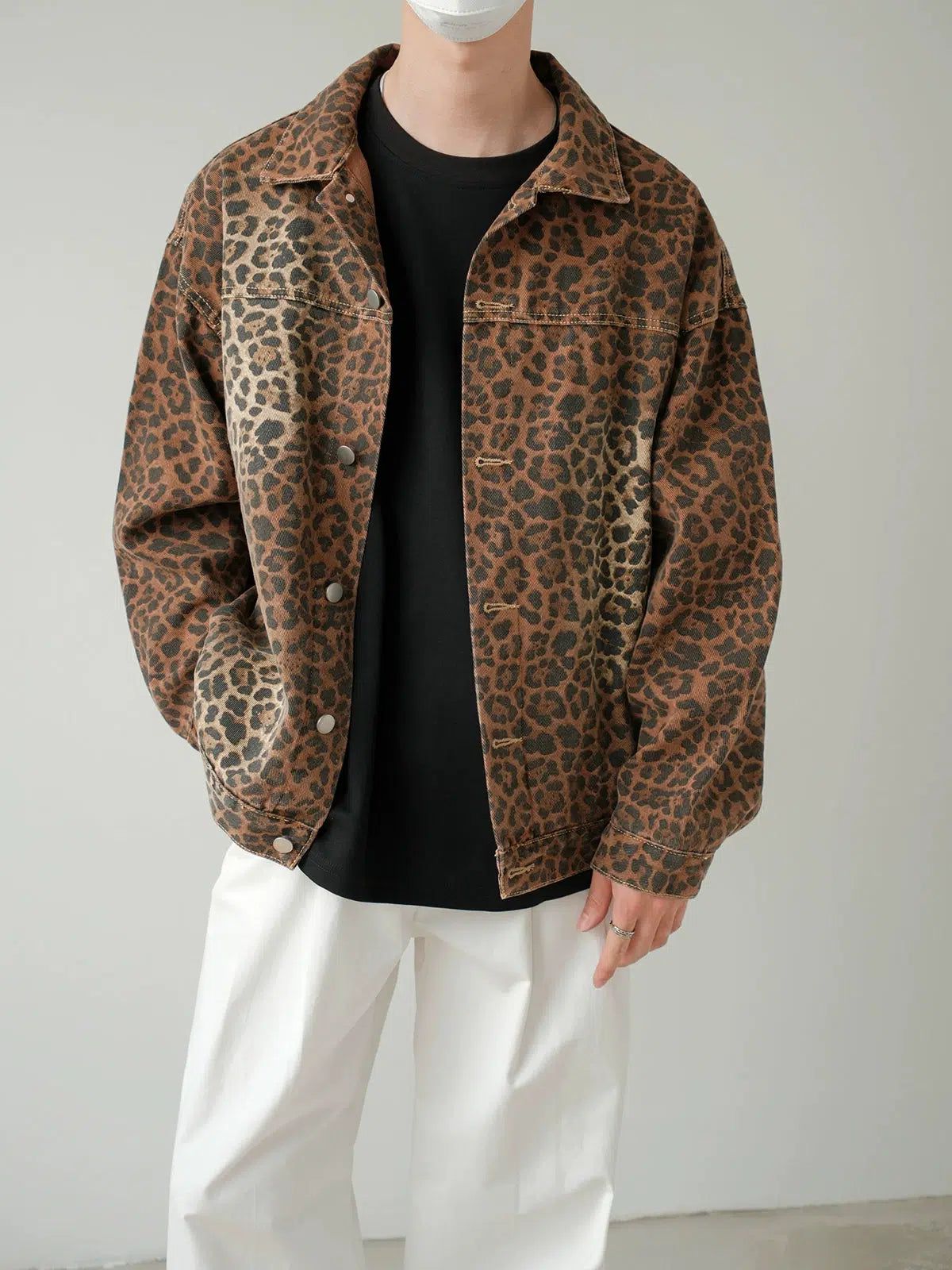 Zhou Leopard Print Denim Jacket-korean-fashion-Jacket-Zhou's Closet-OH Garments