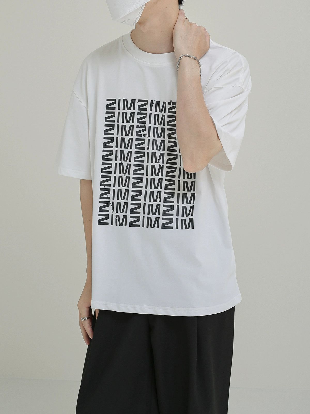 Zhou Lettered Pattern T-Shirt-korean-fashion-T-Shirt-Zhou's Closet-OH Garments