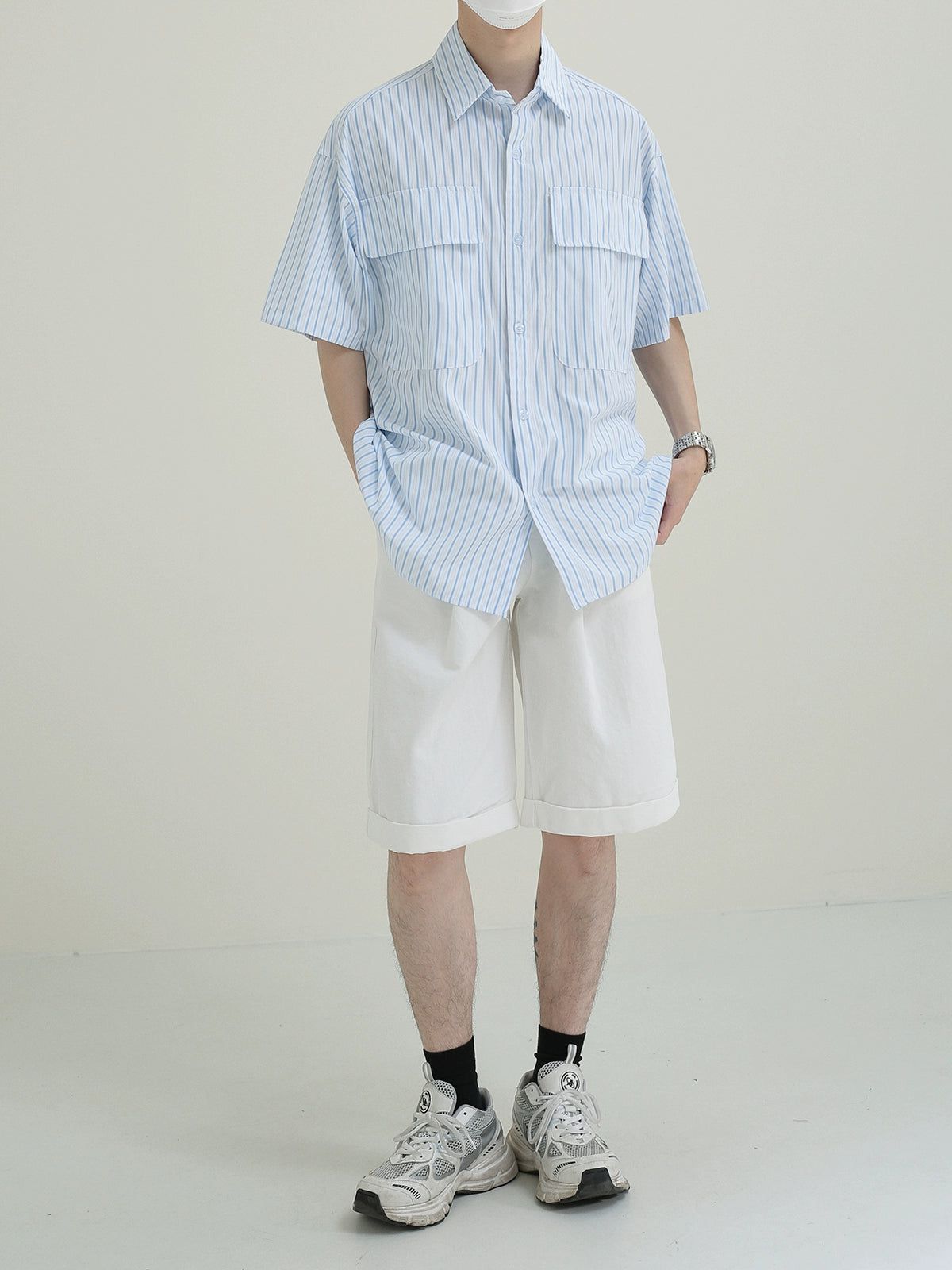 Zhou Light Color Striped Shirt-korean-fashion-Shirt-Zhou's Closet-OH Garments