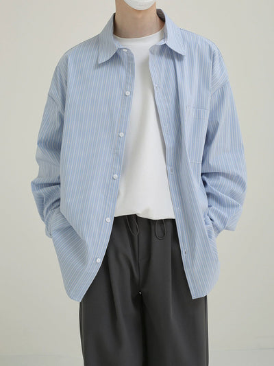 Zhou Light Colored Stripes Shirt-korean-fashion-Shirt-Zhou's Closet-OH Garments