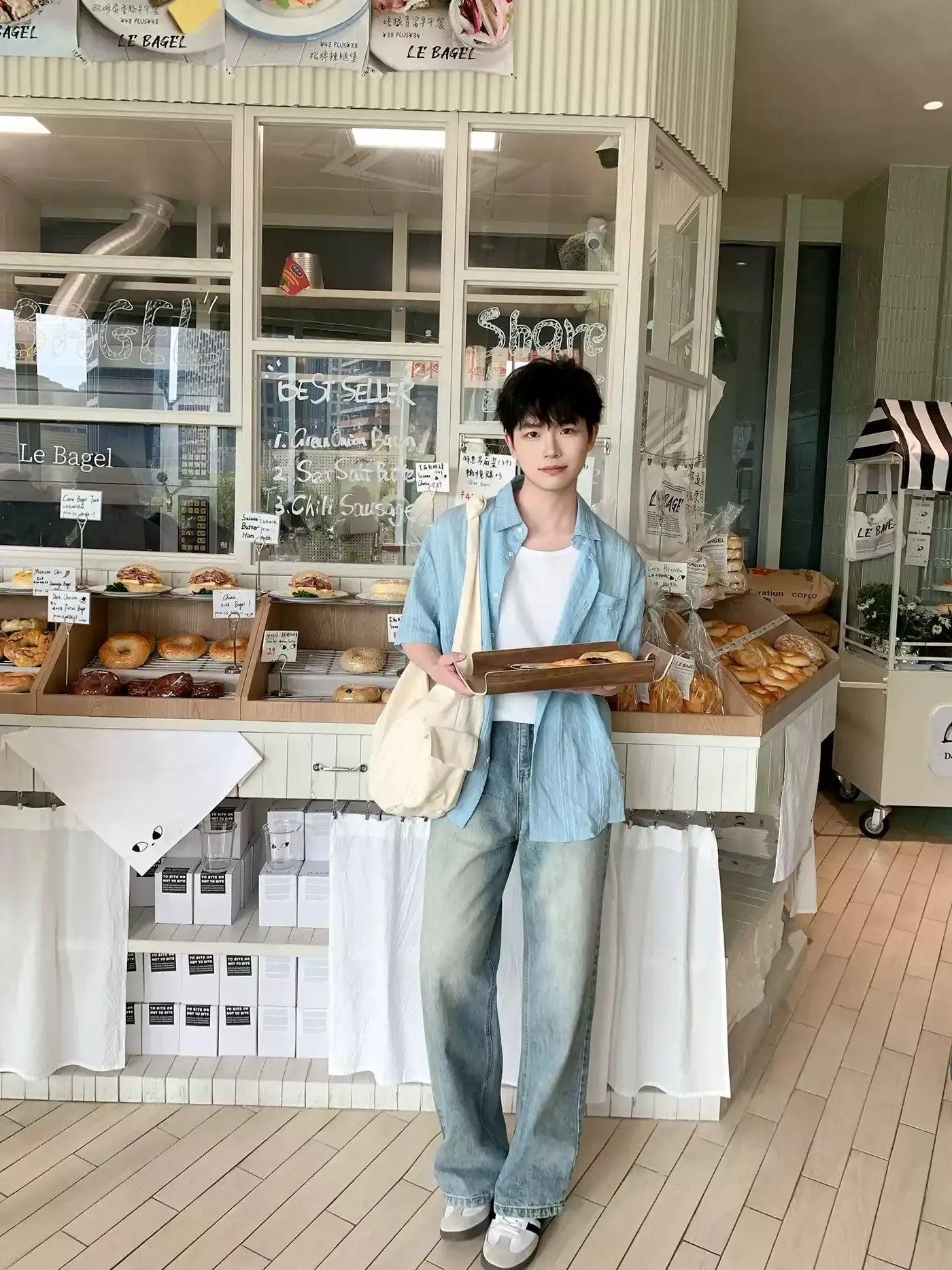 Zhou Light Drape Striped Shirt-korean-fashion-Shirt-Zhou's Closet-OH Garments