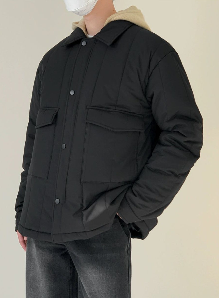 Zhou Lined Detail Puffer Jacket-korean-fashion-Jacket-Zhou's Closet-OH Garments