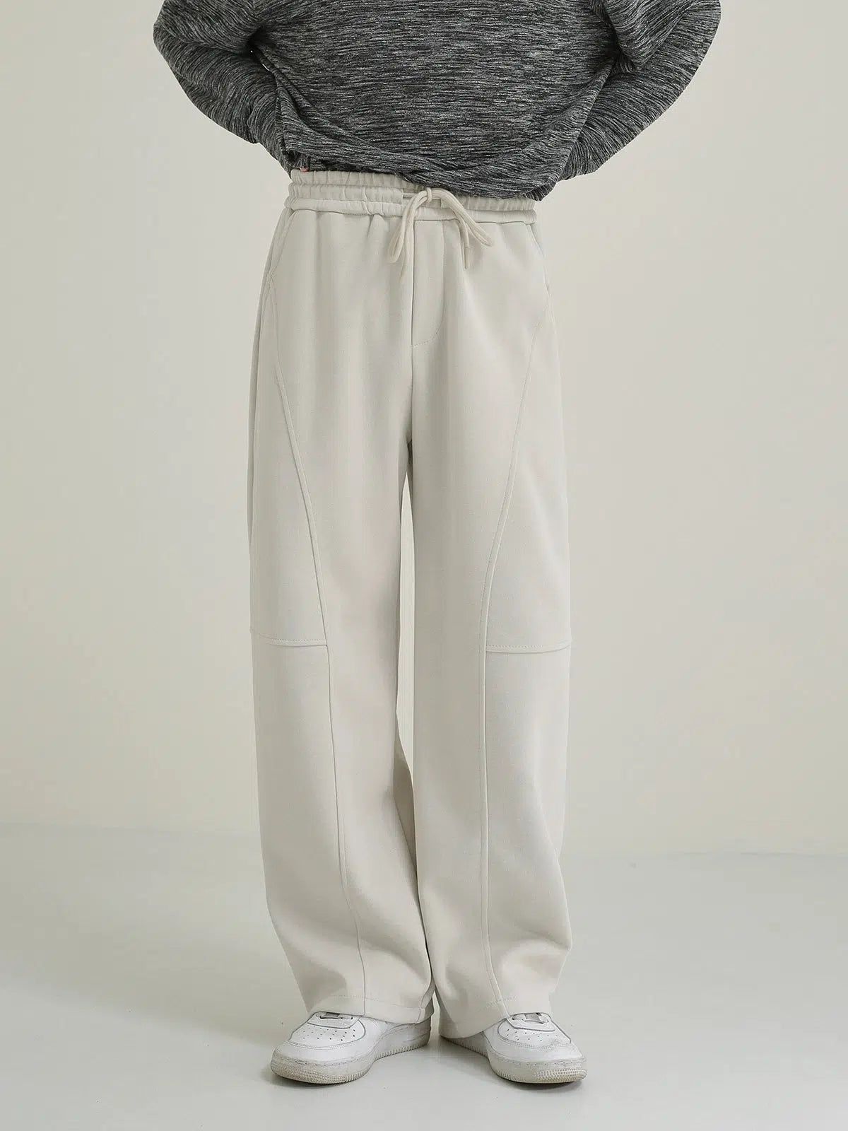 Zhou Lines Detail Drawstring Sweatpants-korean-fashion-Pants-Zhou's Closet-OH Garments