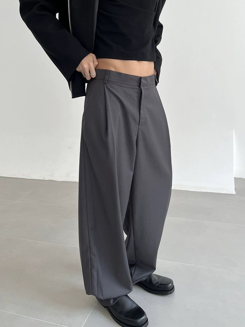 Zhou Loose Cut Minimal Pants-korean-fashion-Pants-Zhou's Closet-OH Garments