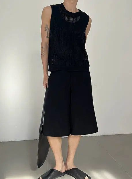 Zhou Mesh Knit Vest-korean-fashion-Vest-Zhou's Closet-OH Garments