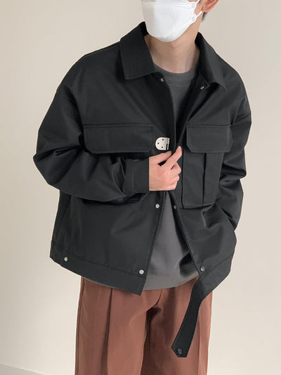Zhou Metal Link Buttoned Jacket-korean-fashion-Jacket-Zhou's Closet-OH Garments