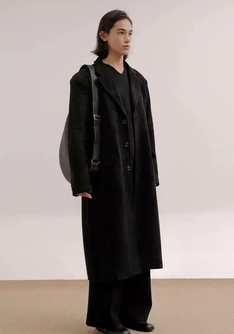 Zhou Micro Suede Long Coat-korean-fashion-Long Coat-Zhou's Closet-OH Garments